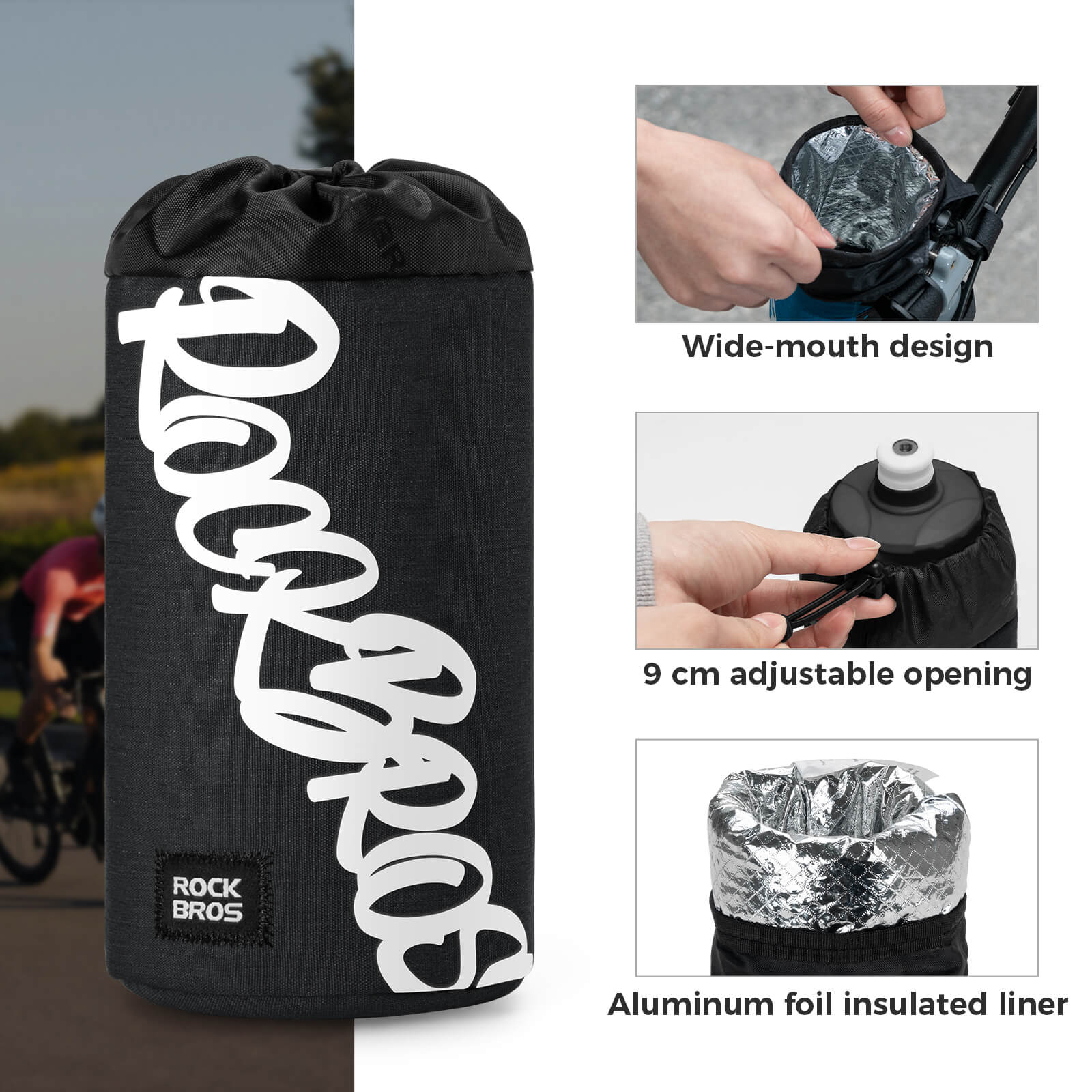 FlashRide Sketch Bike Handlebar Water Bottle Bag - 1L