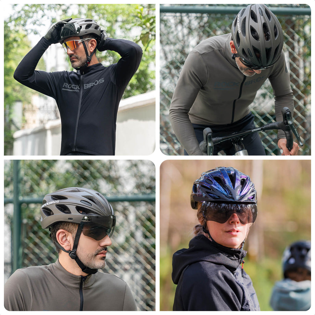 Pottier Bike Helmet with Visor and Goggles