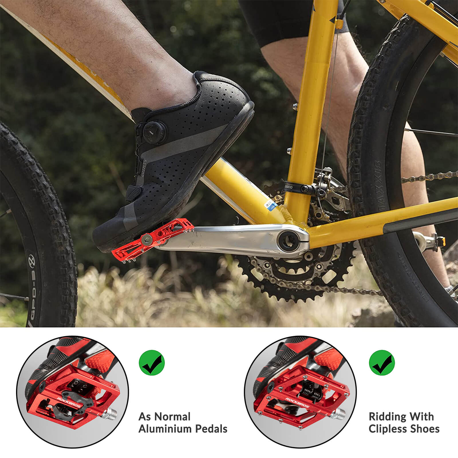 Dual-Use Clipless & Flat Bike Pedals