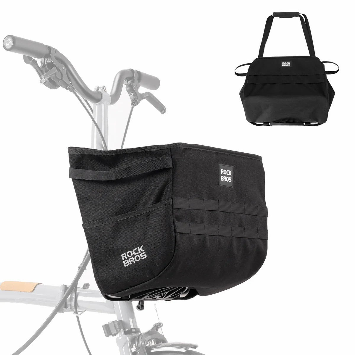 Folding Bike Handlebar Bag Basket Bag - 16L