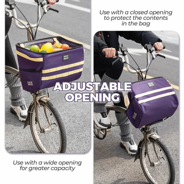 Folding Bike Handlebar Bag Basket Bag - 16L