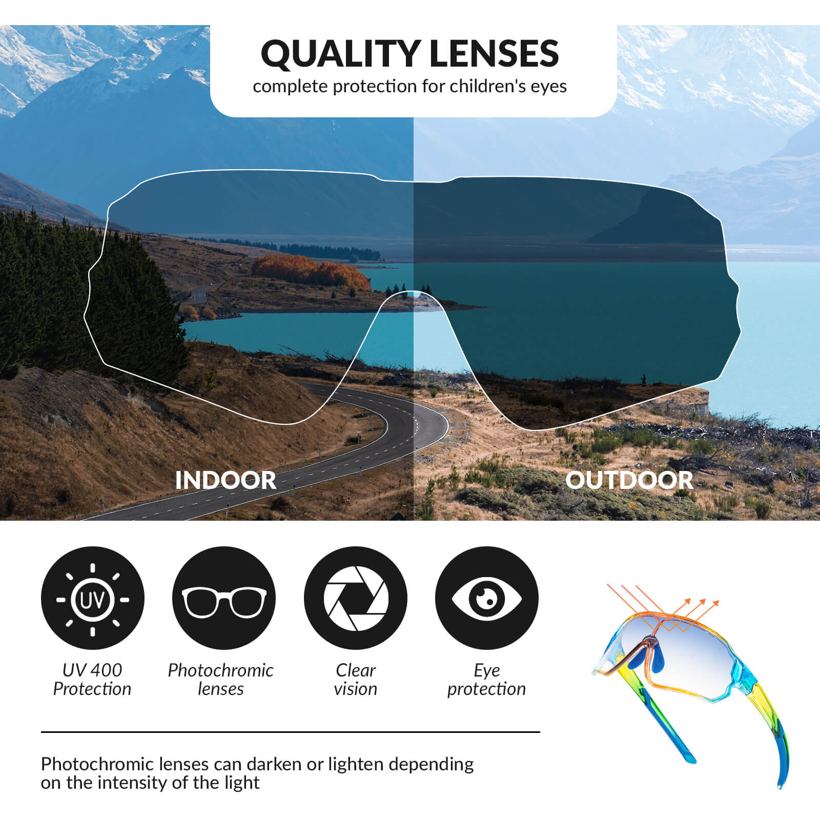 SP314 Kids Photochromic Sunglasses