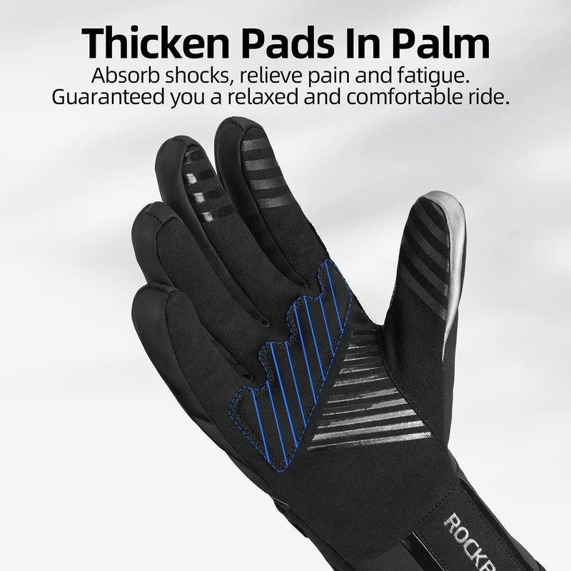 Long Finger Gloves with Fleece Lining & Lock Clip