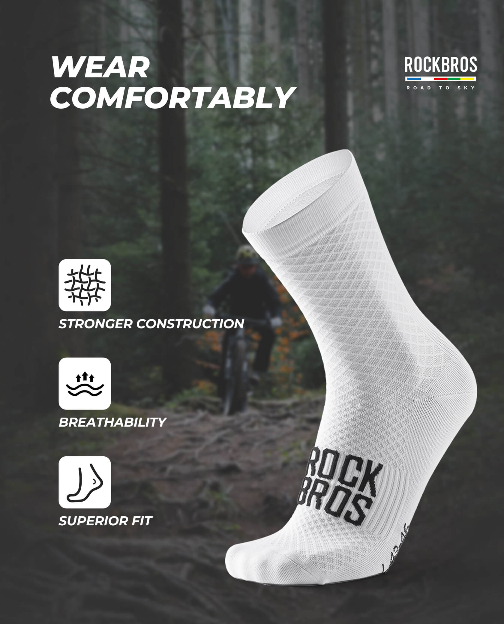 ROAD-TO-SKY Breathable Cycling Socks