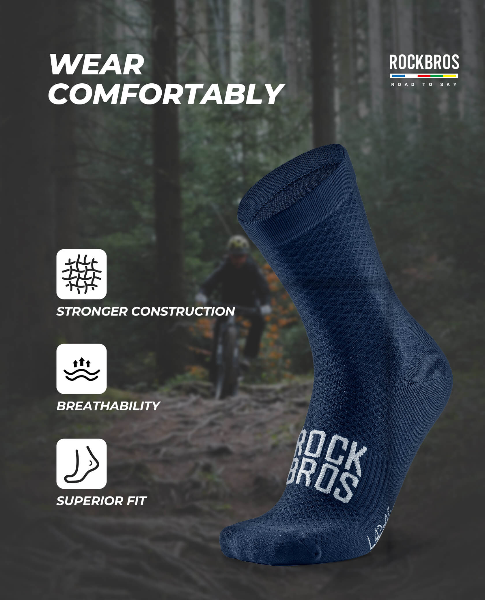 ROAD-TO-SKY Breathable Cycling Socks