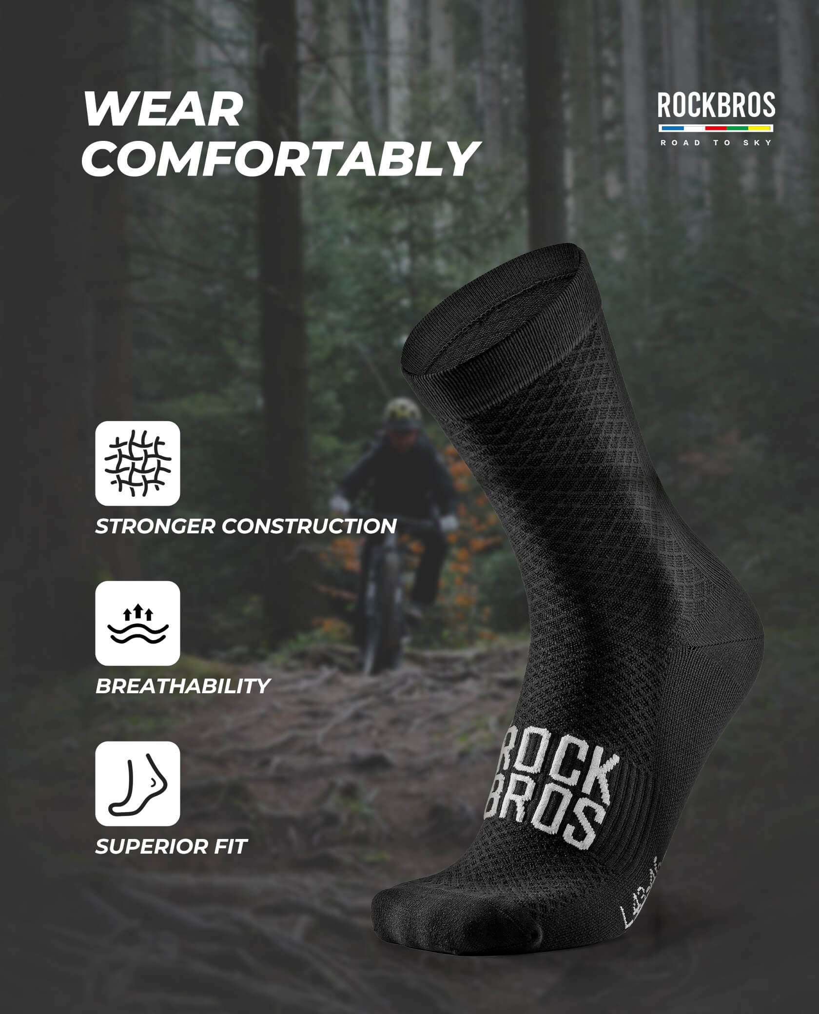 ROAD-TO-SKY Breathable Cycling Socks