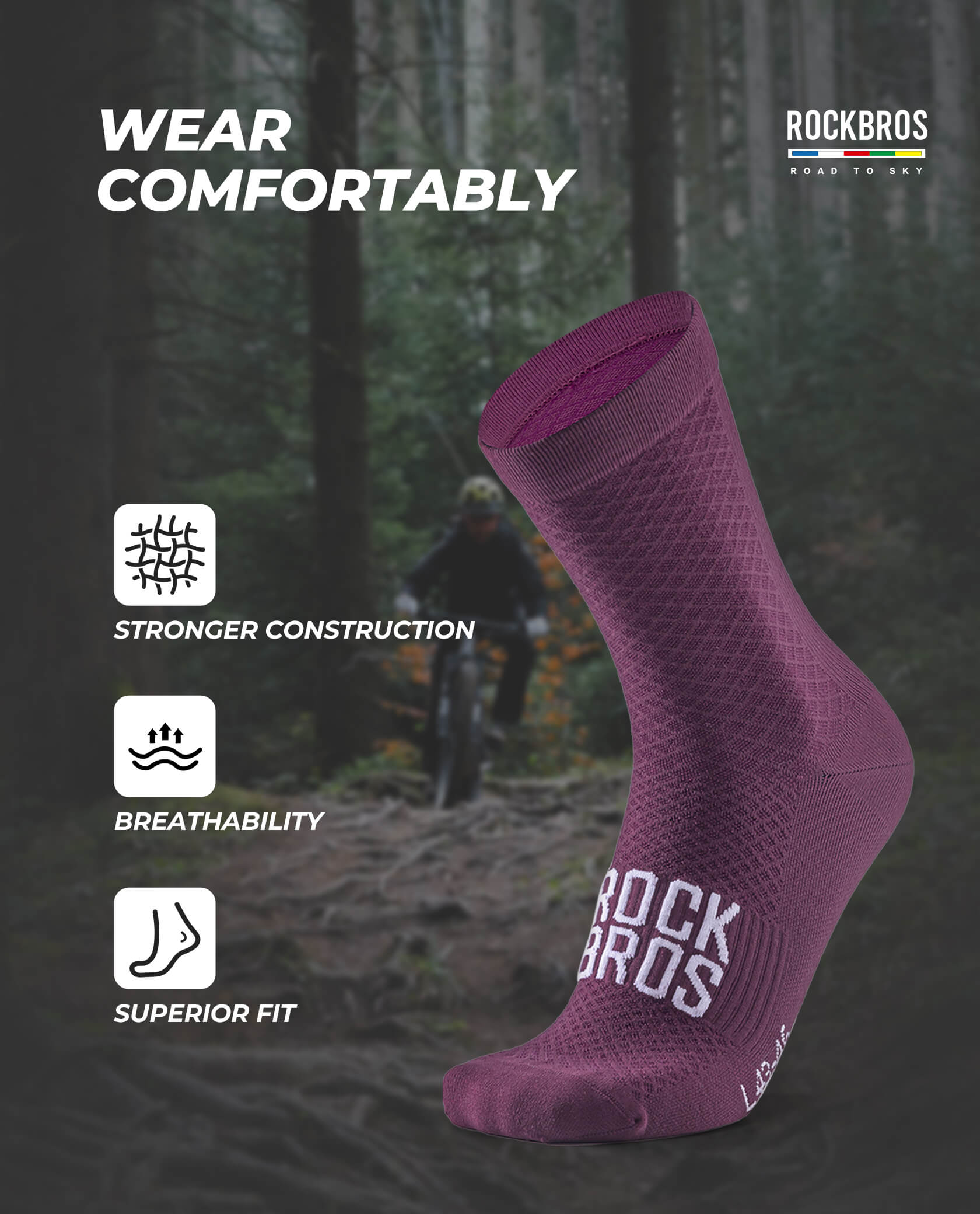 ROAD-TO-SKY Breathable Cycling Socks