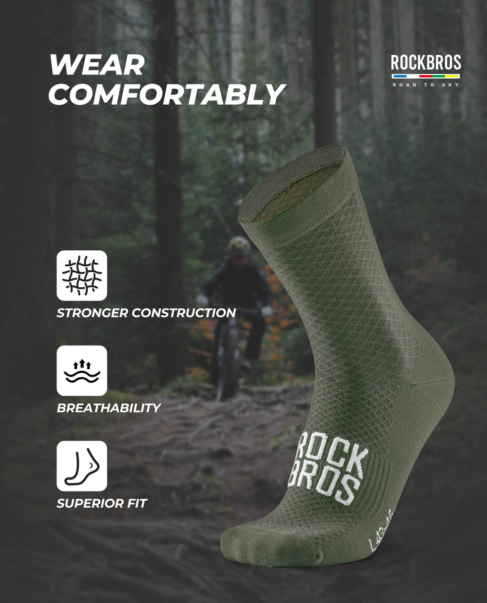 ROAD-TO-SKY Breathable Cycling Socks