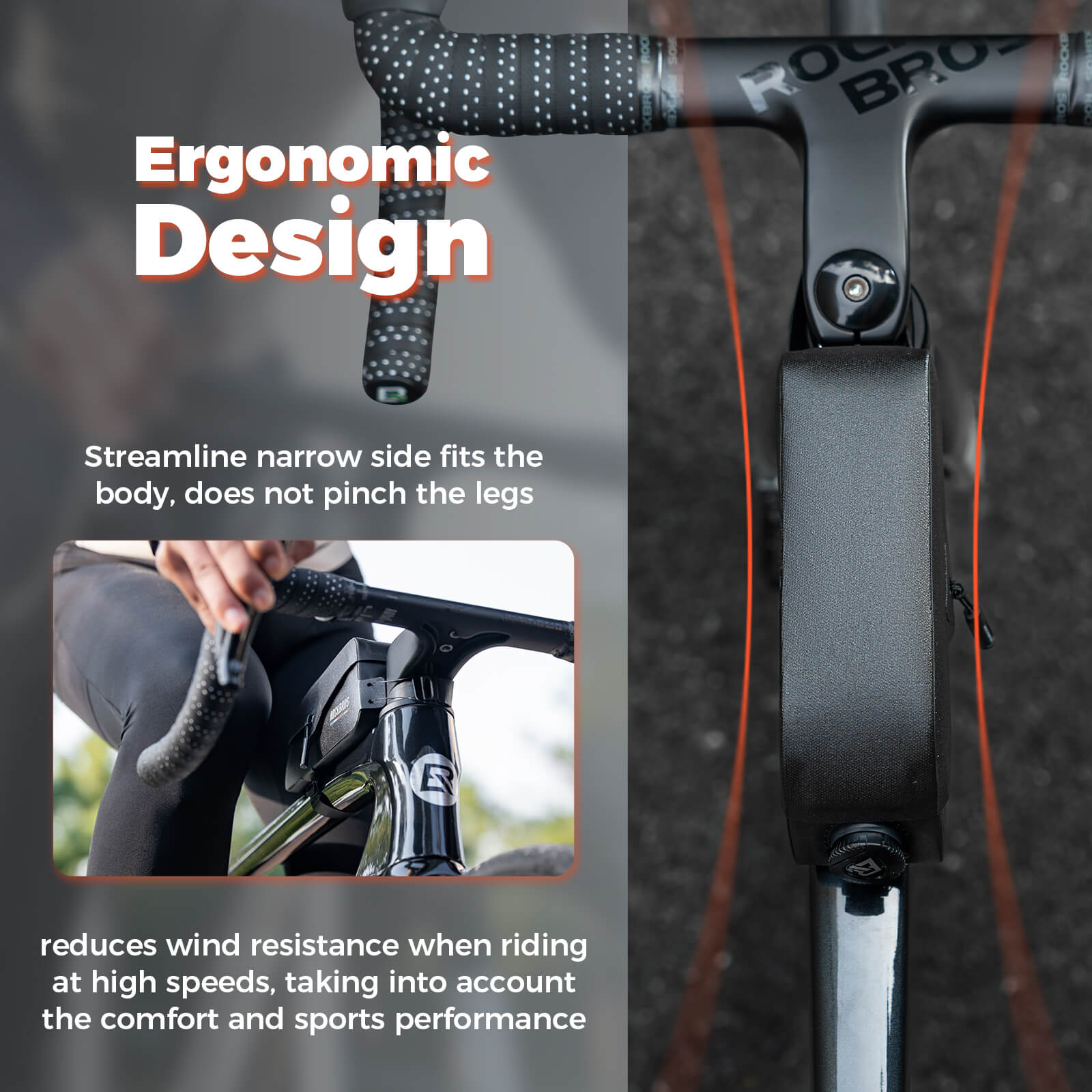 Road To Sky 100% Waterproof Magnetic Top Tube Bike Frame Bag – 0.6L/0.9L
