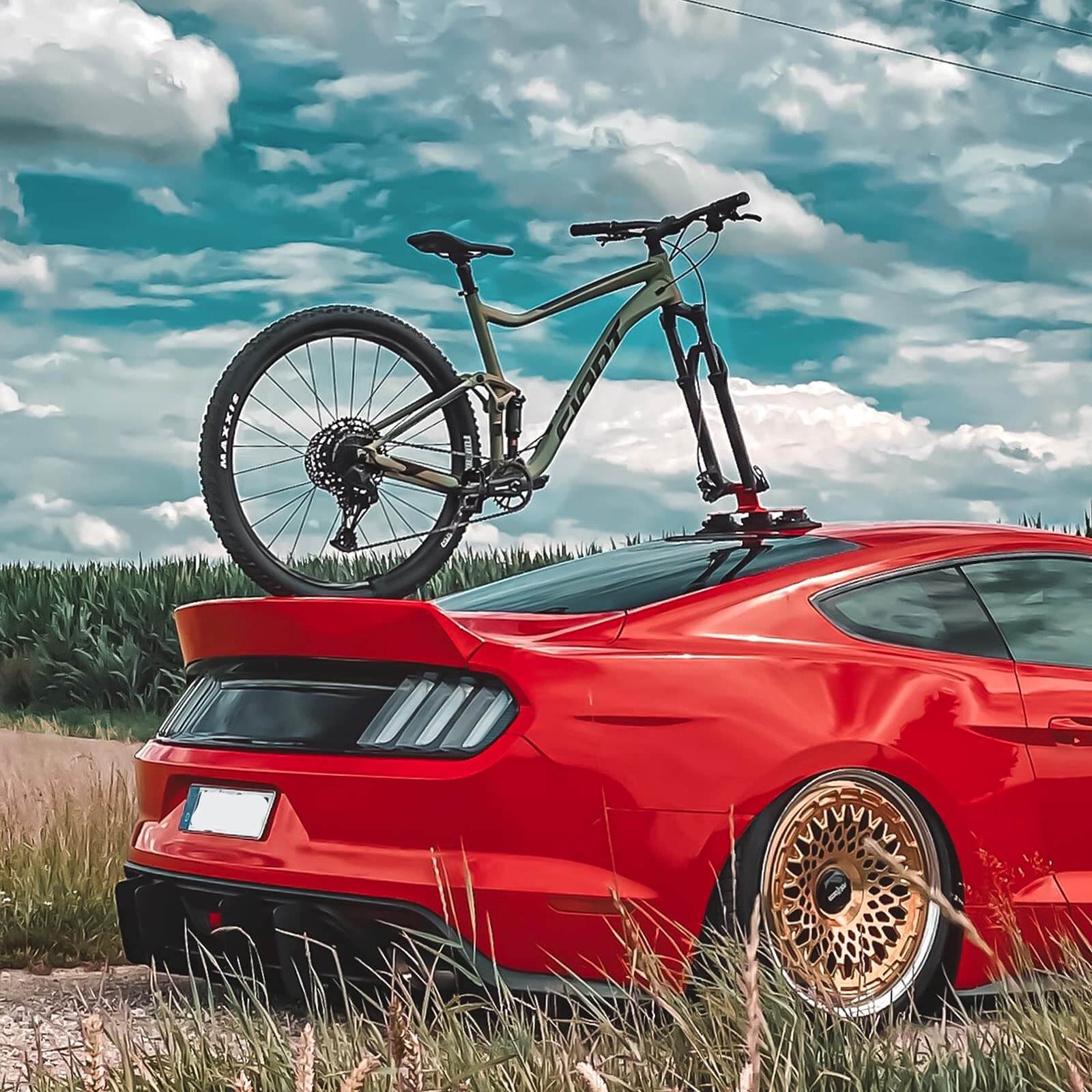 Suction Cup Bike Rack for Car Roof Quick Release Roof Mounted Carrier