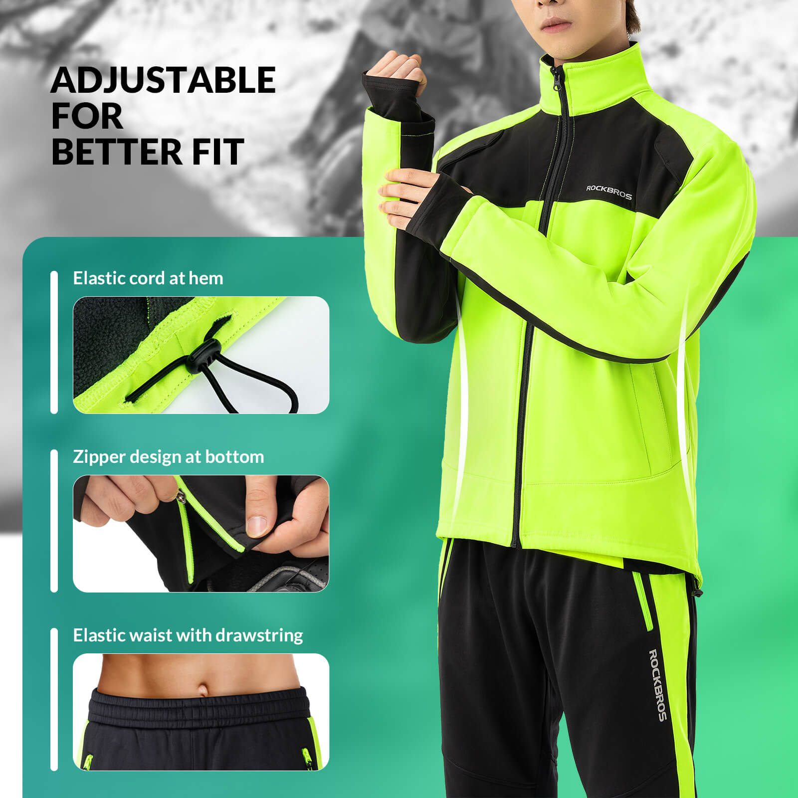 Cycling Kit Thermal Fleece Windproof Jeckets & Pants