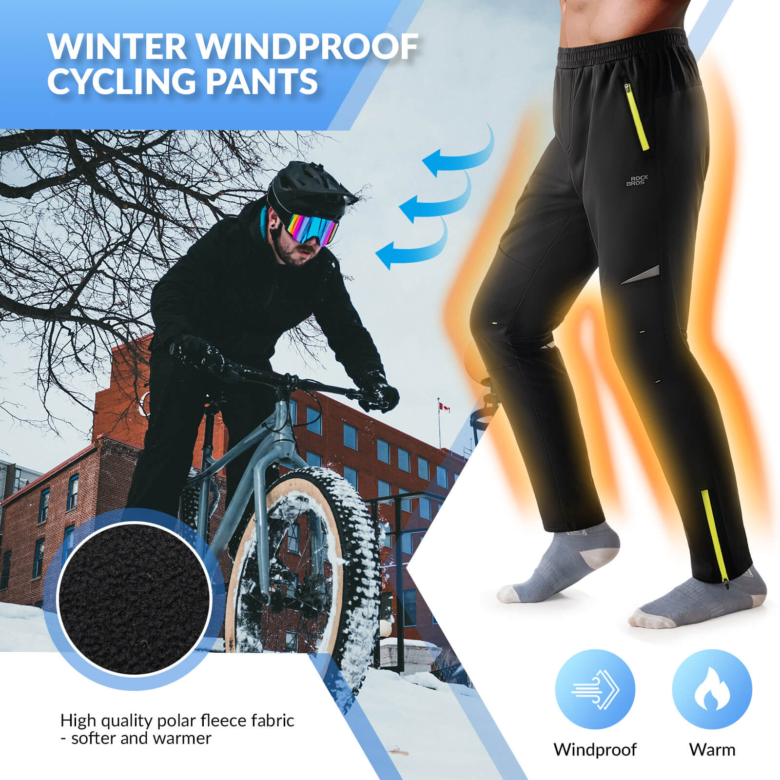 Unisex Windproof Thermal Cycling Pants