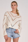 Scoop Neck Crochet Sweater