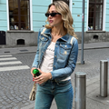 Womens Ripped Short Denim Jacket